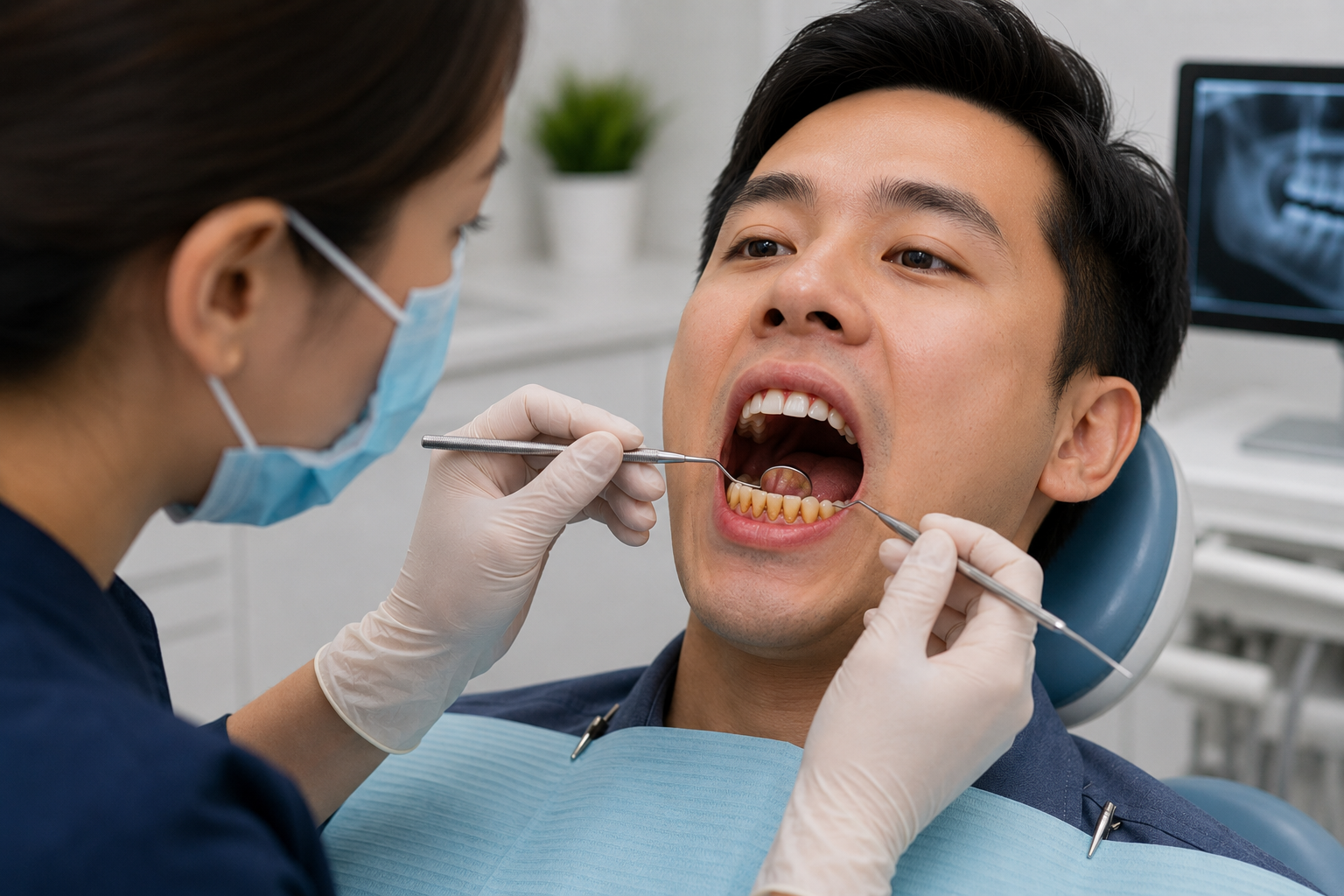 Periodontal consultation focused on gum health, pockets, and long-term maintenance